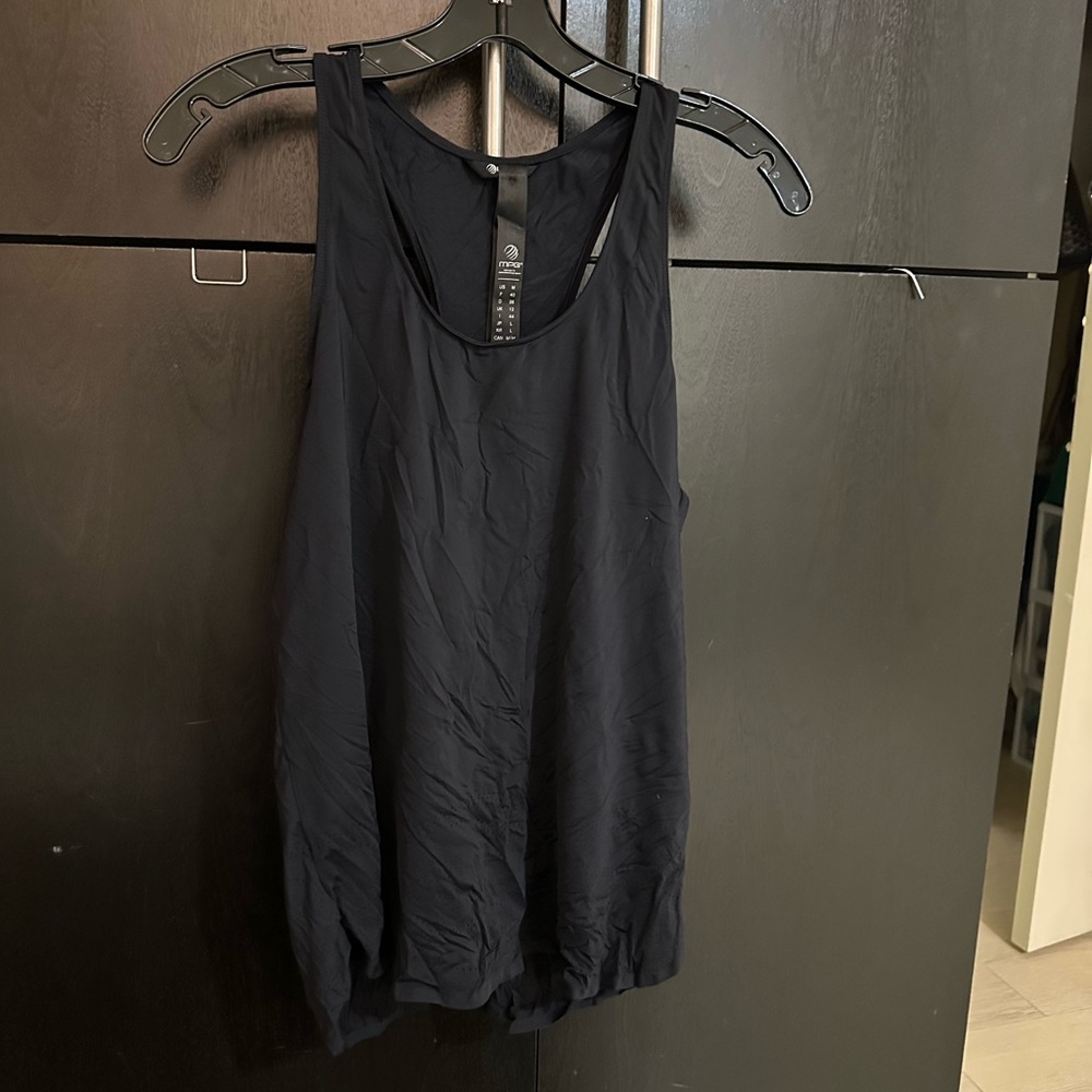MPG Sport Black Laser-Cut Racerback Tank – Size M